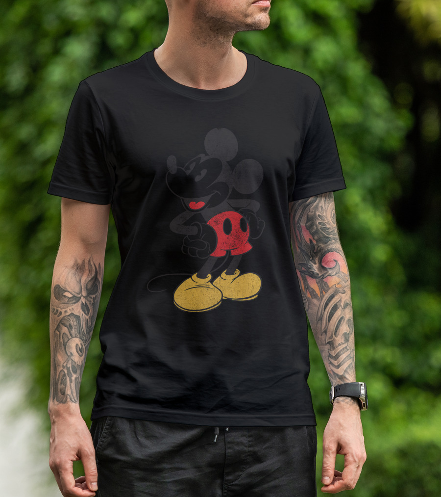Mickey Mouse Classic Yellow Shoes Red Shorts Sassy Stance Disney T-Shirt