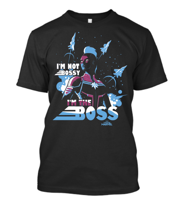 Captain Marvel I'm Not Bossy I'm The Boss Space Blue Red T-Shirt