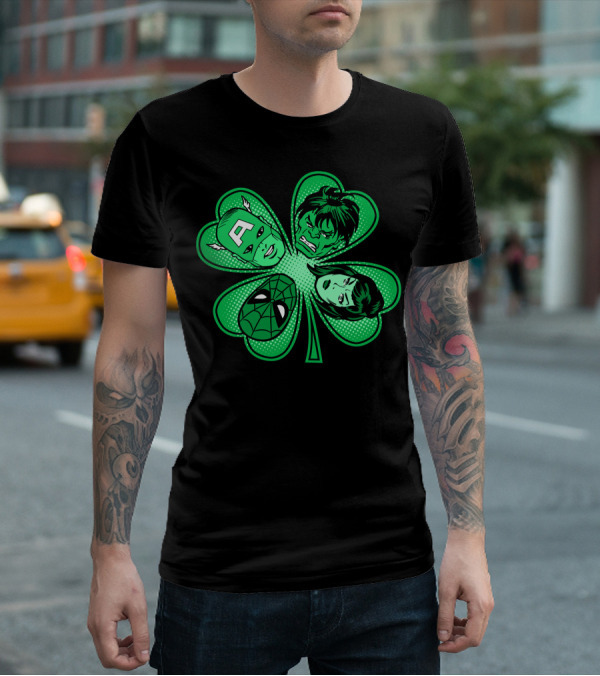 Marvel Avengers Shamrock Captain Spider Hulk Widow T-Shirt