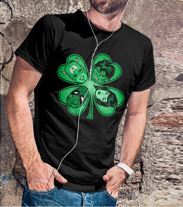 Marvel Avengers Shamrock Captain Spider Hulk Widow T-Shirt