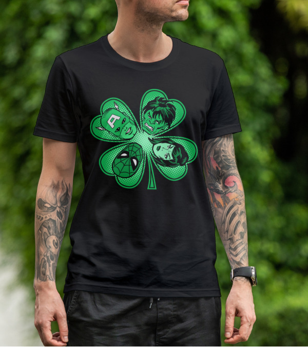 Marvel Avengers Shamrock Captain Spider Hulk Widow T-Shirt