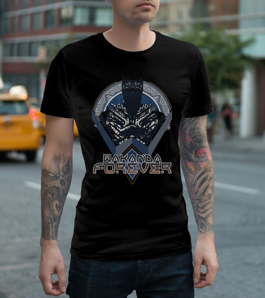 Marvel Black Panther Wakanda Forever Geometric Triangle T-Shirt