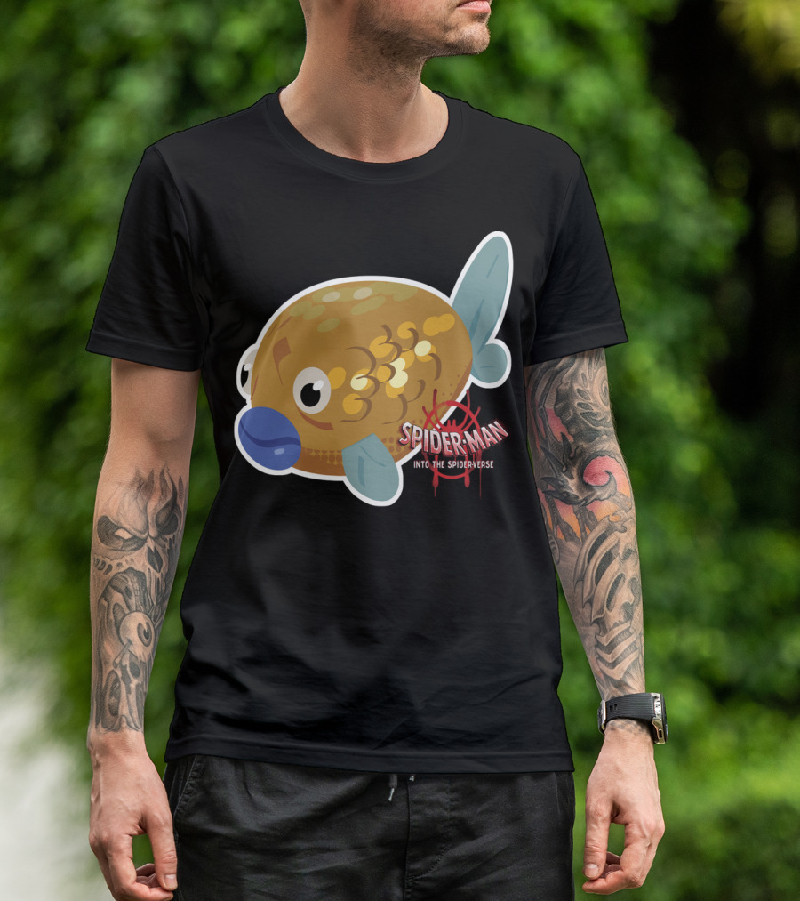 Marvel Spider-Man Into The Spider-Verse Fish Sticker T-Shirt