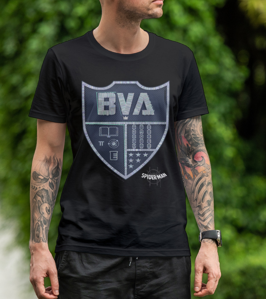Spider-Man Spiderverse BVA School Crest Emblem T-Shirt
