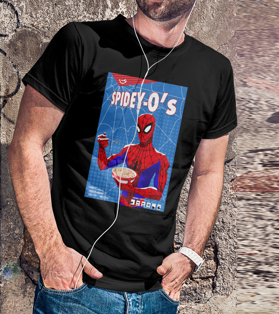Marvel Spider-Man Spiderverse Spidey-Os Cereal Box Breakfast Comics T-Shirt