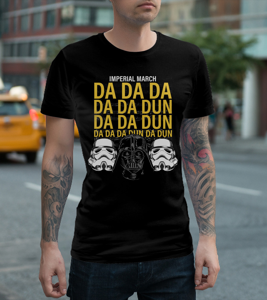 Star Wars Darth Vader Imperial March Da Da Da Stormtrooper Helmets T-Shirt