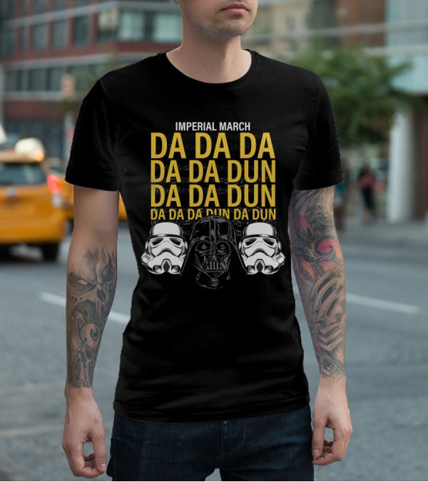 Star Wars Darth Vader Imperial March Da Da Da Stormtrooper Helmets T-Shirt