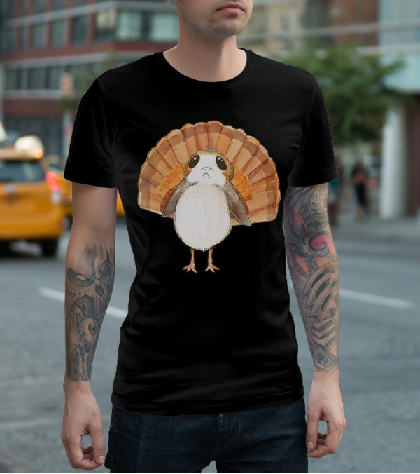 Star Wars Porg Turkey Thanksgiving Feathers T-Shirt