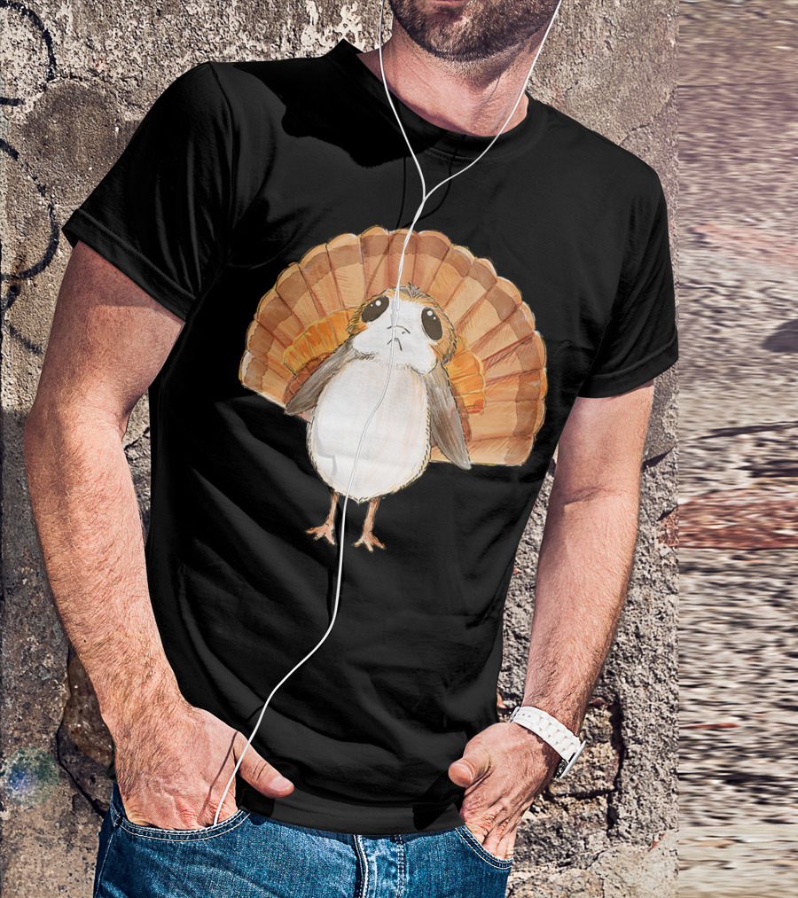 Star Wars Porg Turkey Thanksgiving Feathers T-Shirt