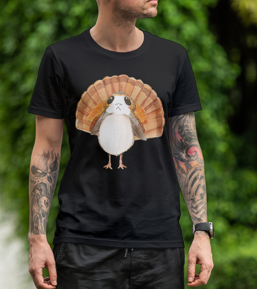 Star Wars Porg Turkey Thanksgiving Feathers T-Shirt