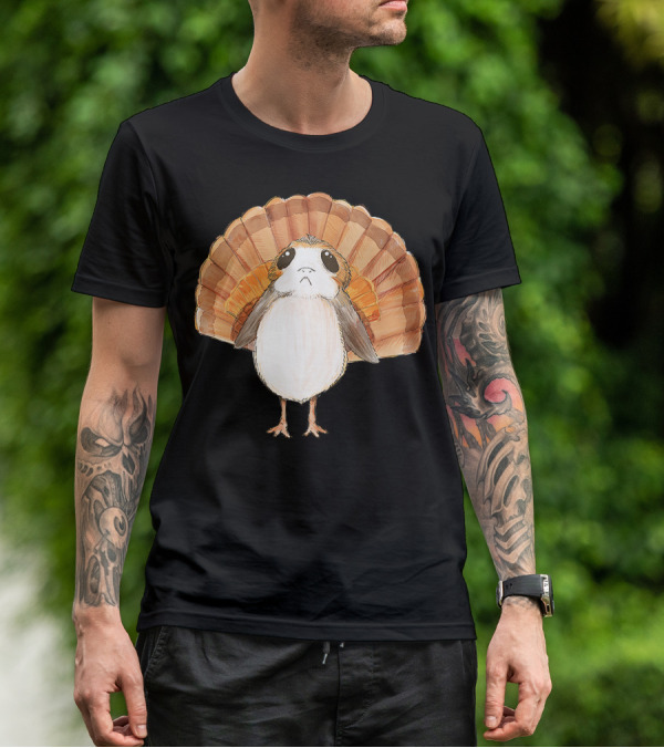 Star Wars Porg Turkey Thanksgiving Feathers T-Shirt