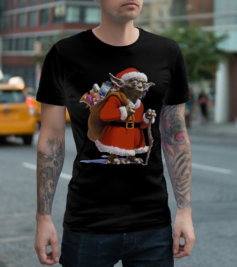 Star Wars Santa Yoda Carrying Sack of Presents T-Shirt