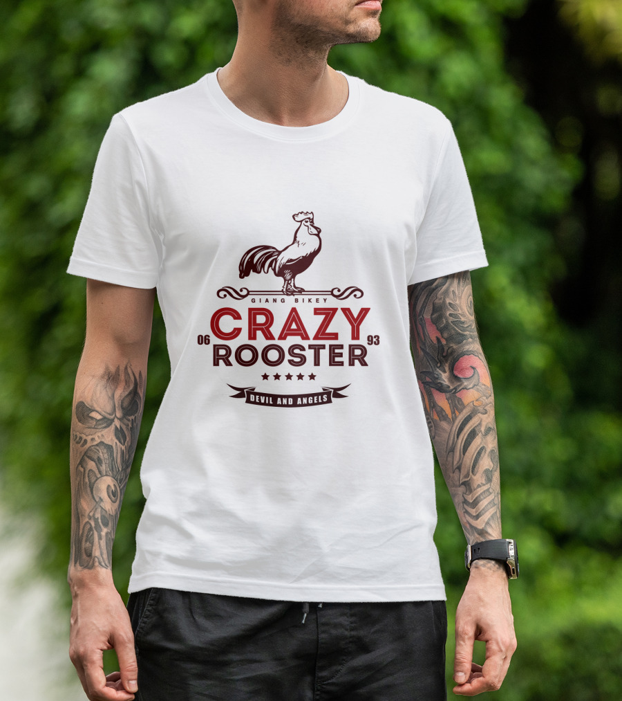 CraZy Rooster Giang Bikey Devil And Angels 06 93 T-Shirt
