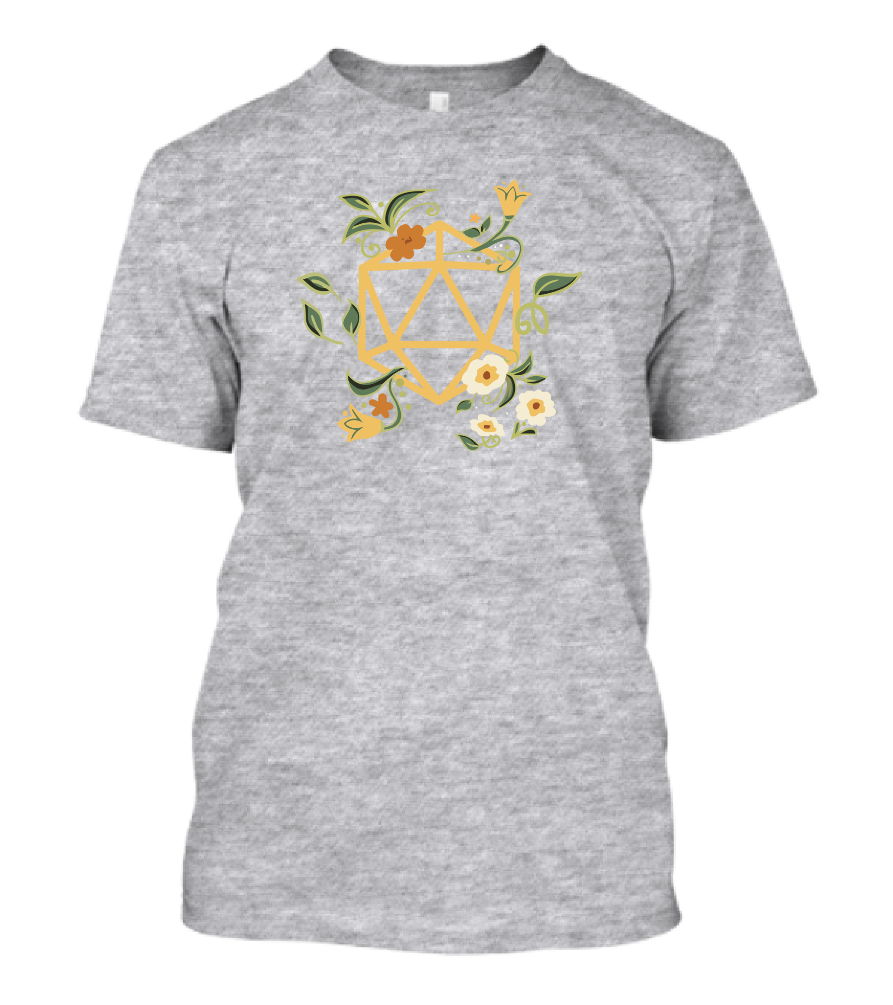 Druidic Floral Dice Dungeons And Dragons T-Shirt