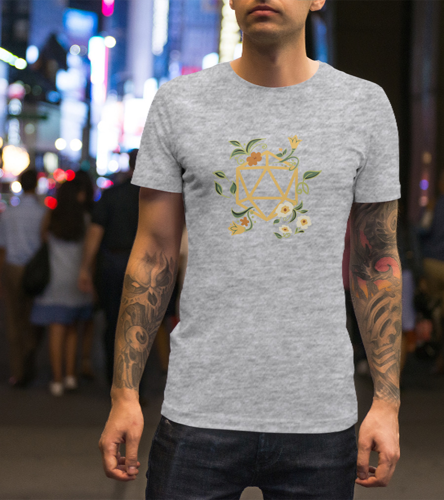 Druidic Floral Dice Dungeons And Dragons T-Shirt