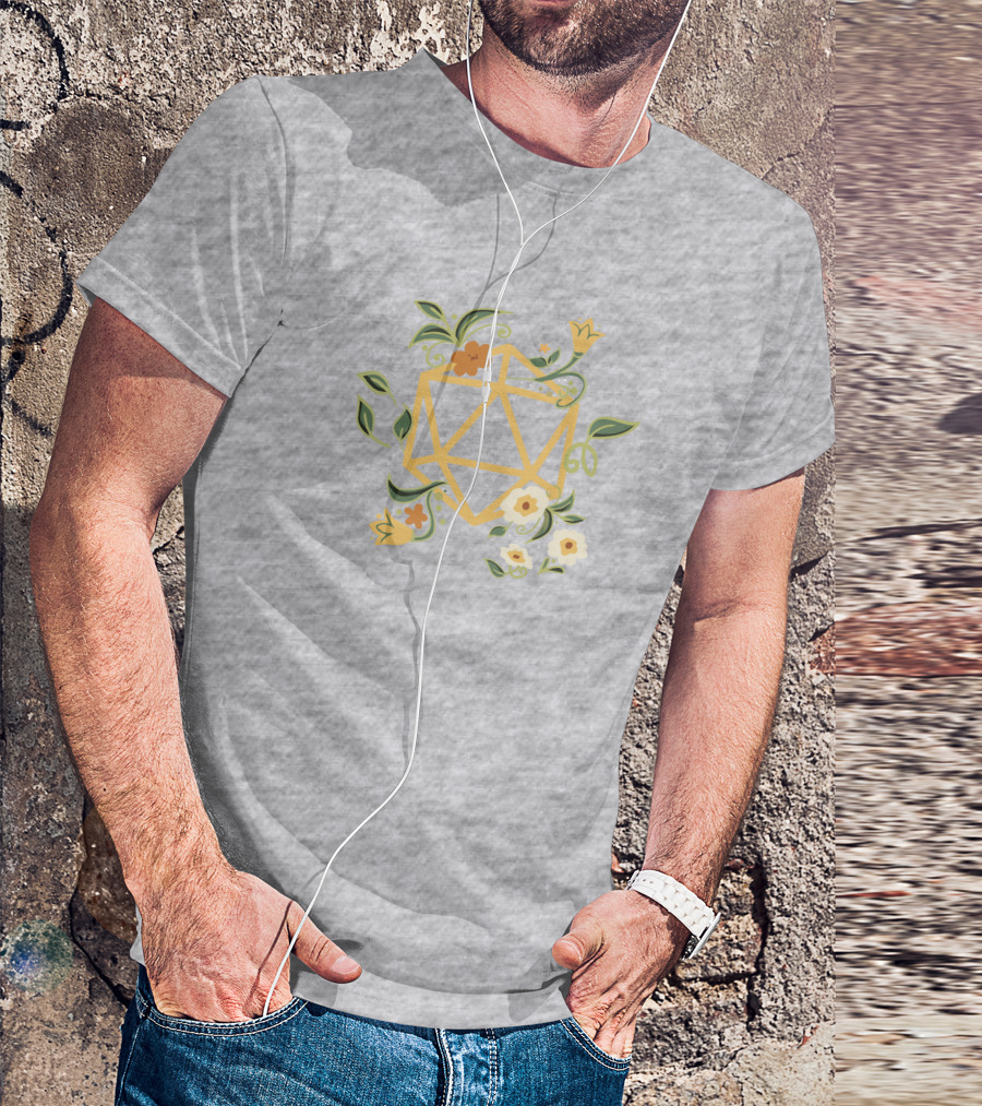 Druidic Floral Dice Dungeons And Dragons T-Shirt