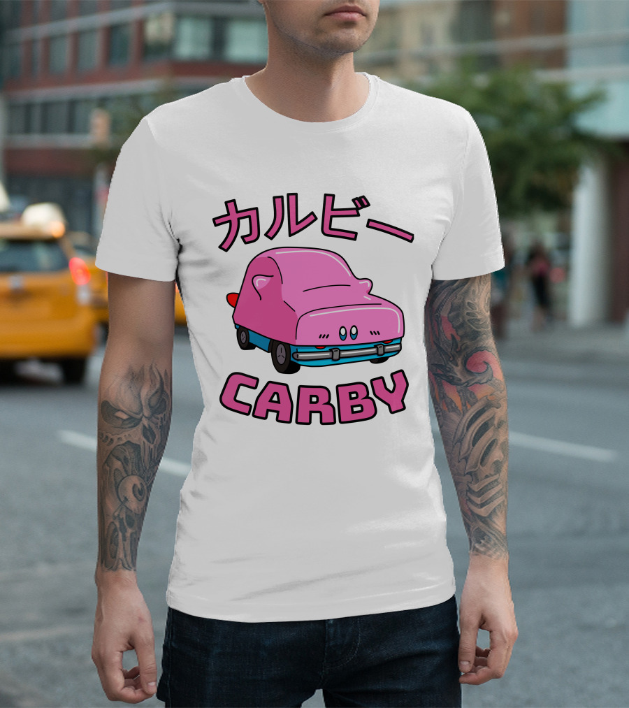 Carby Ruby Innes カルビー Pink Car Character T-Shirt