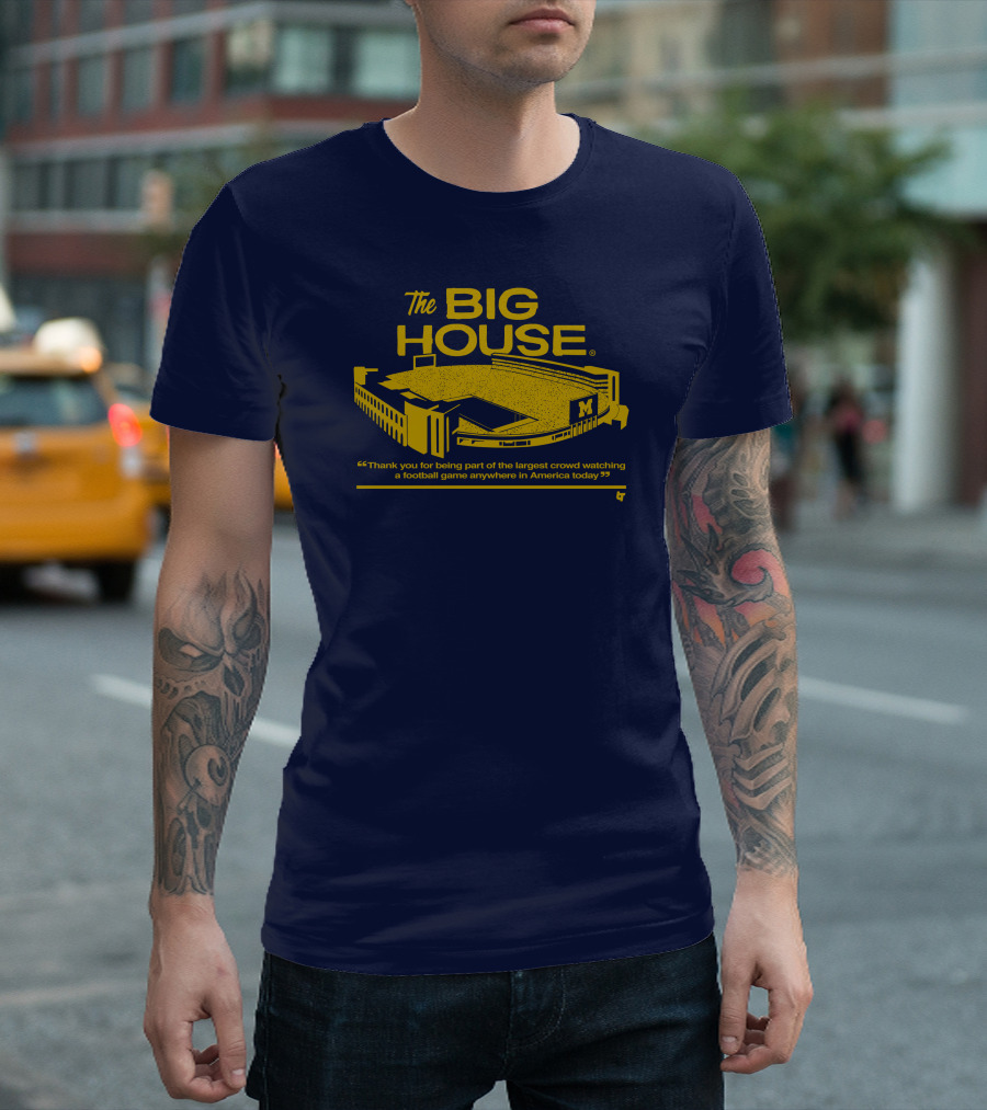 The Big House Stadium M Football Game Largest Crowd America T-Shirt