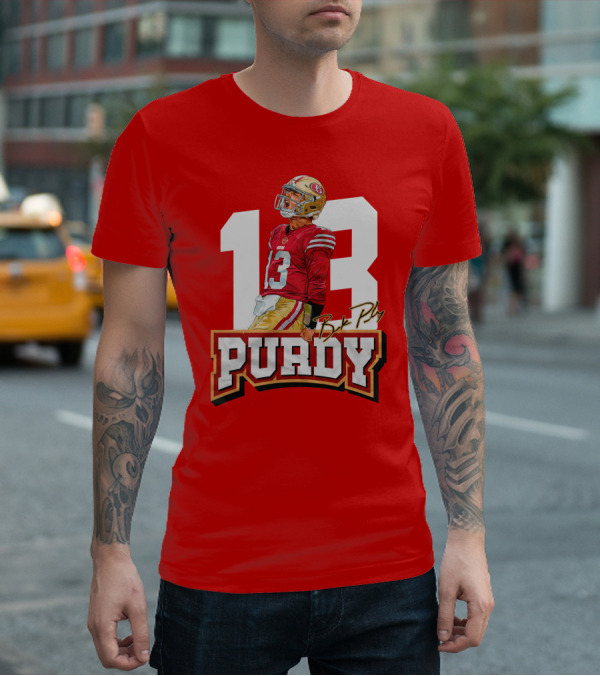 13 Purdy Brock Poly Football Player Red Jersey T-Shirt