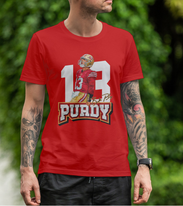 13 Purdy Brock Poly Football Player Red Jersey T-Shirt