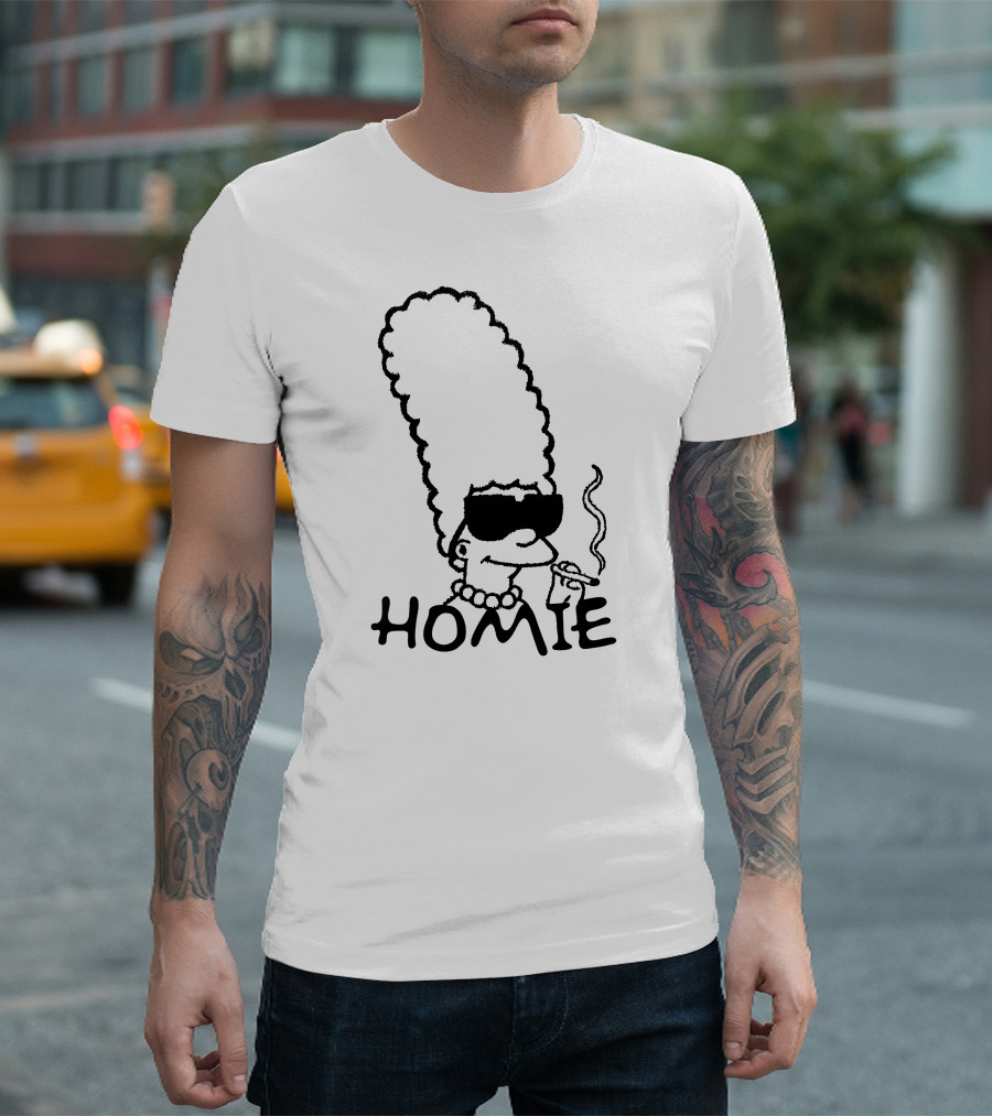 Marge Simpson Homie Smoking T-Shirt