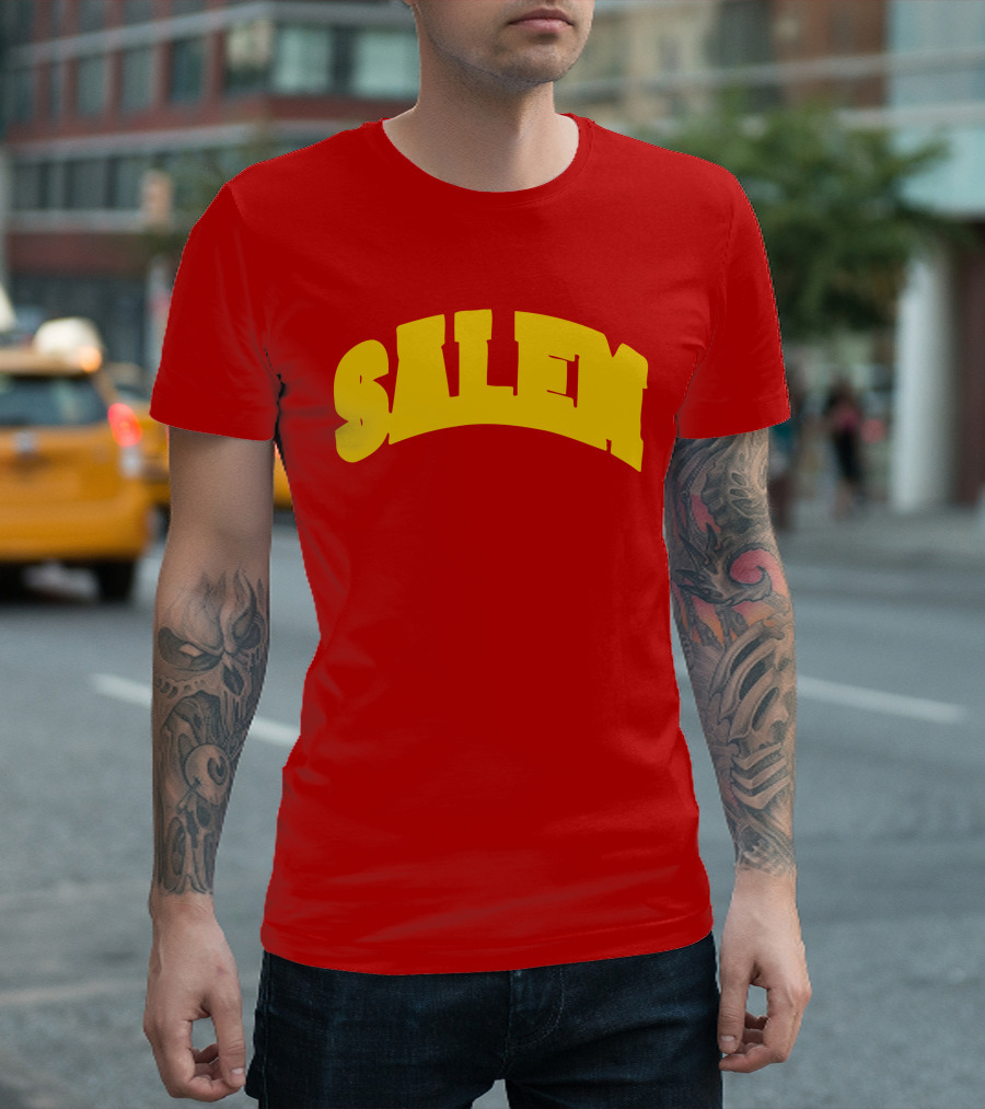 Salem Bold Yellow Arch On Red T-Shirt