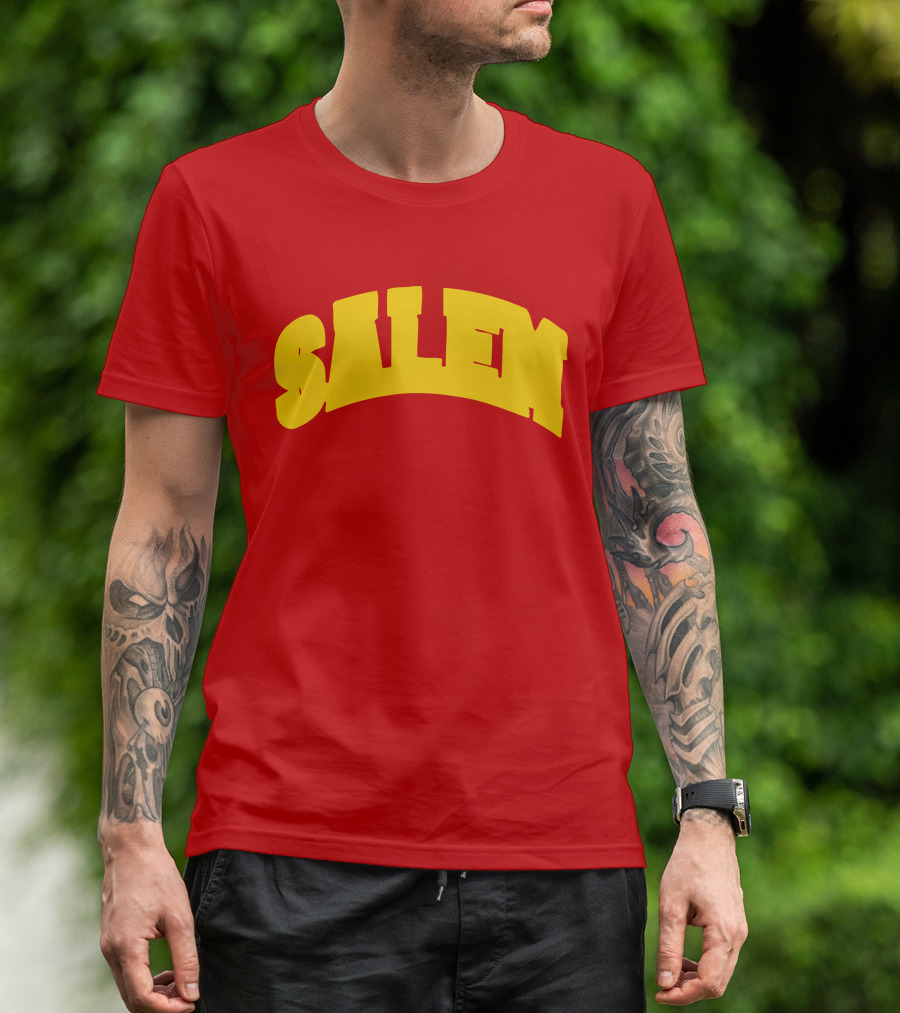 Salem Bold Yellow Arch On Red T-Shirt