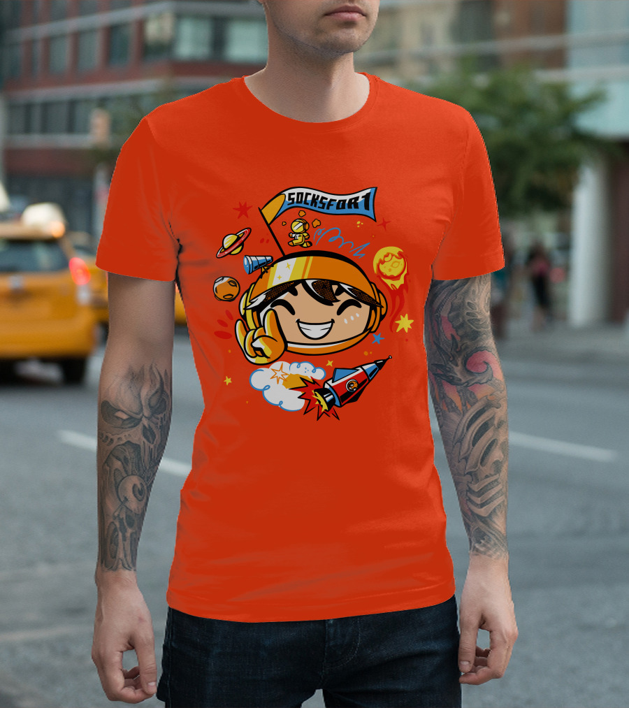 Socksfor1 Chibi Astronaut Space Adventure Merch T-Shirt
