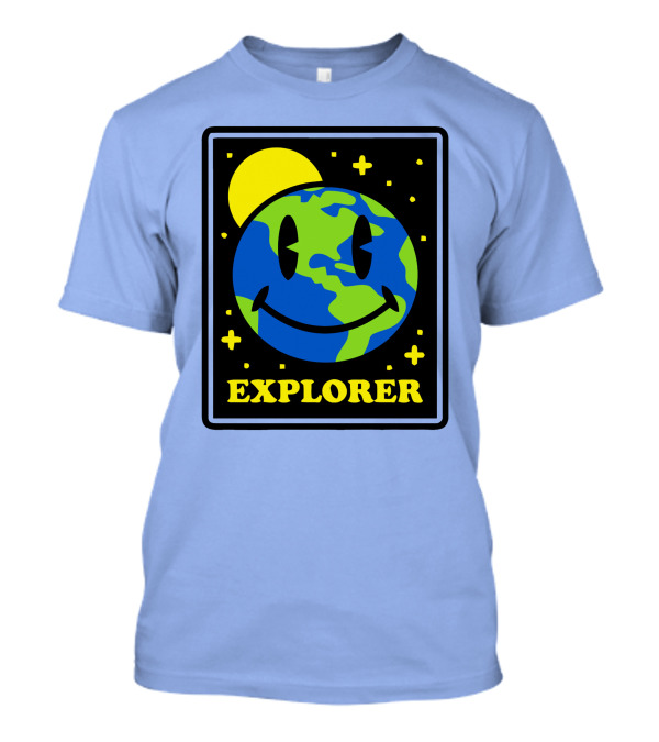 Socksfor1 Merch Explorer Earth Smiley T-Shirt