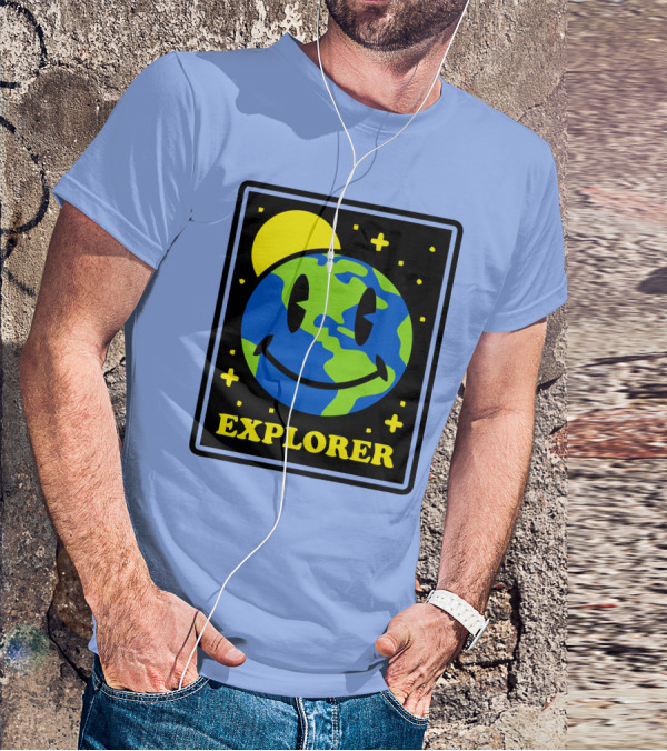 Socksfor1 Merch Explorer Earth Smiley T-Shirt