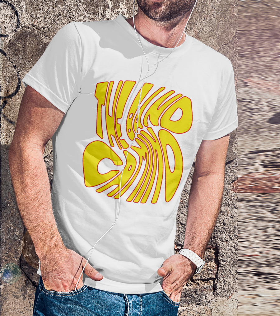 The Band Camino Groovy Textual Yellow And Red Psychedelic Style Merchandise T-Shirt
