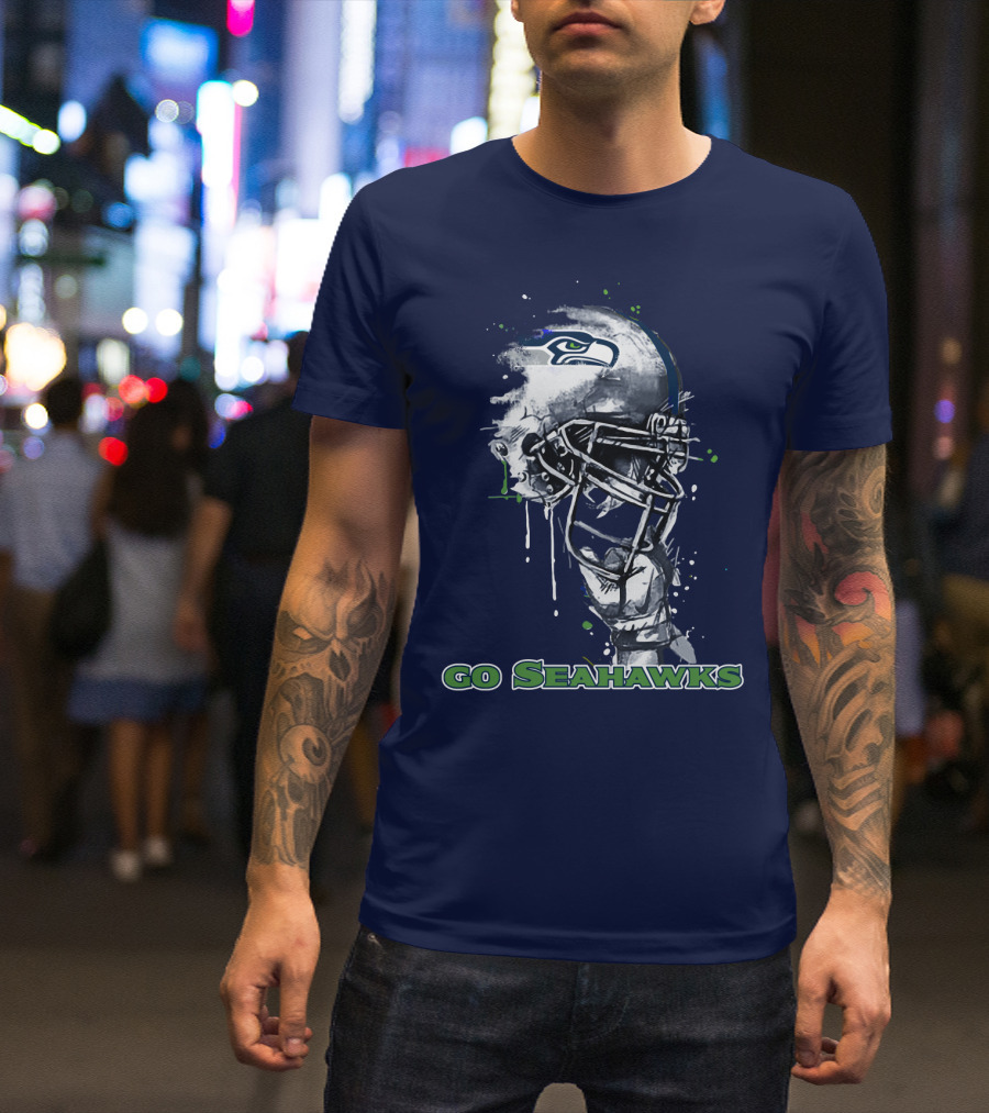 Go Seahawks Seahawks Helmet T-Shirt