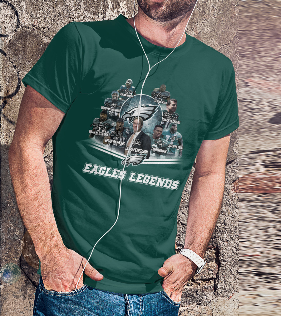 Eagles Legends Jerome Brown Lesean Mccoy Donovan Mcnabb Chuck Bednarik Brian Westbrook Brian Dawkins Doug Pederson Randall Cunningham Jason Peters T-Shirt