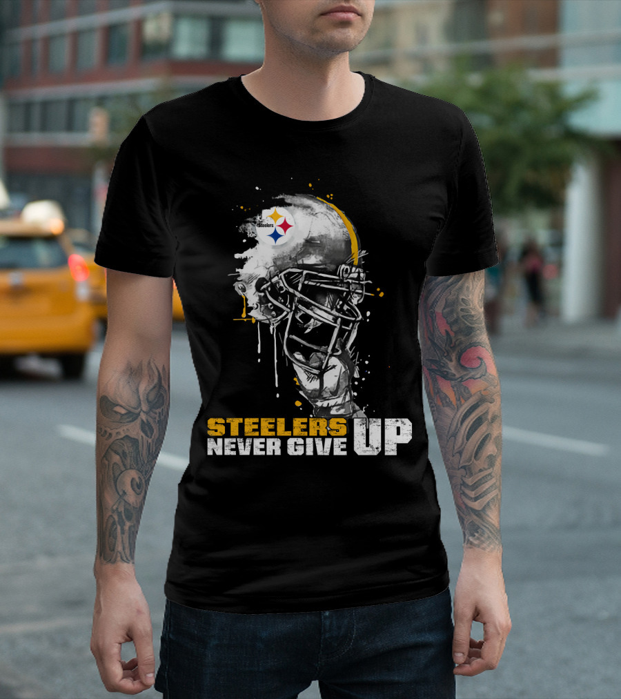 Steelers Never Give Up Helmet *Special Edition T-Shirt