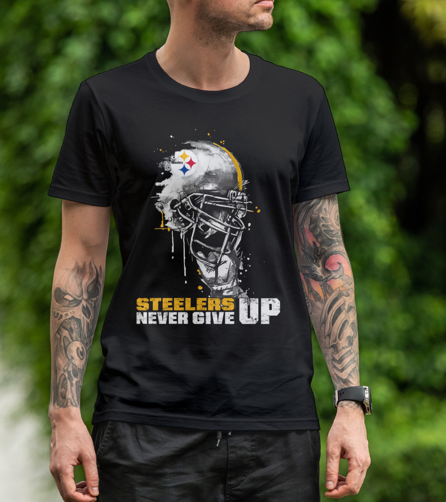 Steelers Never Give Up Helmet *Special Edition T-Shirt
