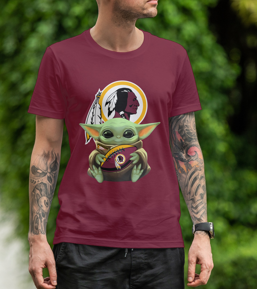 Washington Redskins Baby Yoda Football Fan Collectible T-Shirt