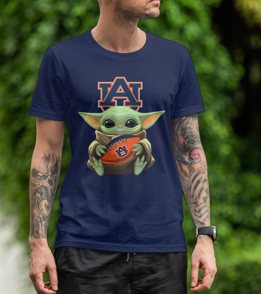 Auburn Baby Yoda Football T-Shirt