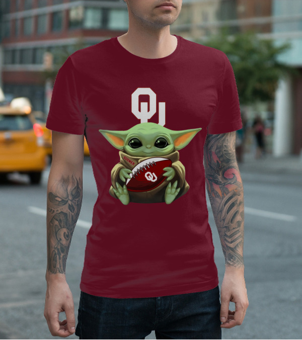 Ou Sooner Football Baby Yoda T-Shirt