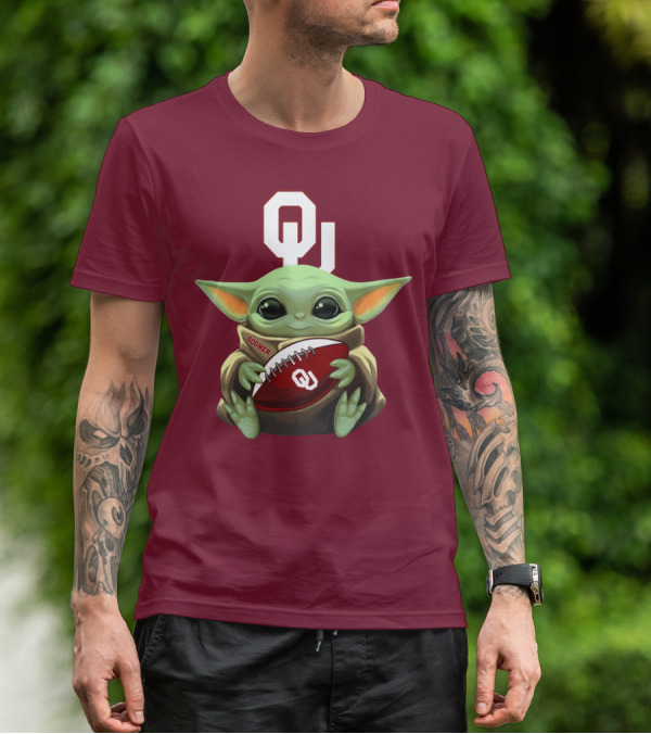 Ou Sooner Football Baby Yoda T-Shirt
