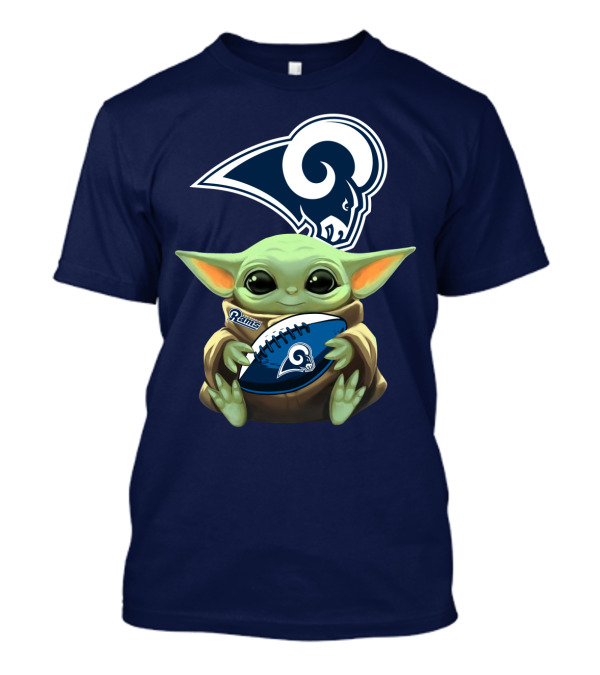 Baby Football Holding Rams T-Shirt