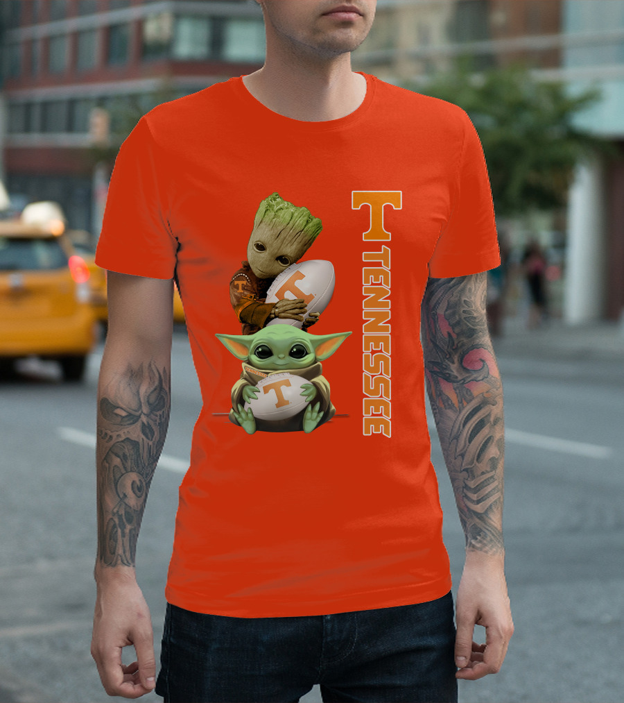 Groot Baby Yoda Tennessee Football T-Shirt