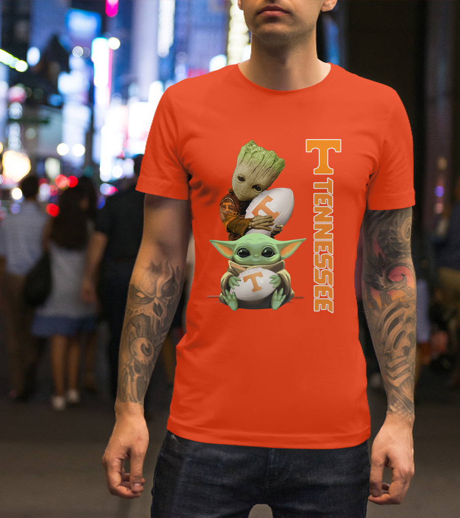 Groot Baby Yoda Tennessee Football T-Shirt