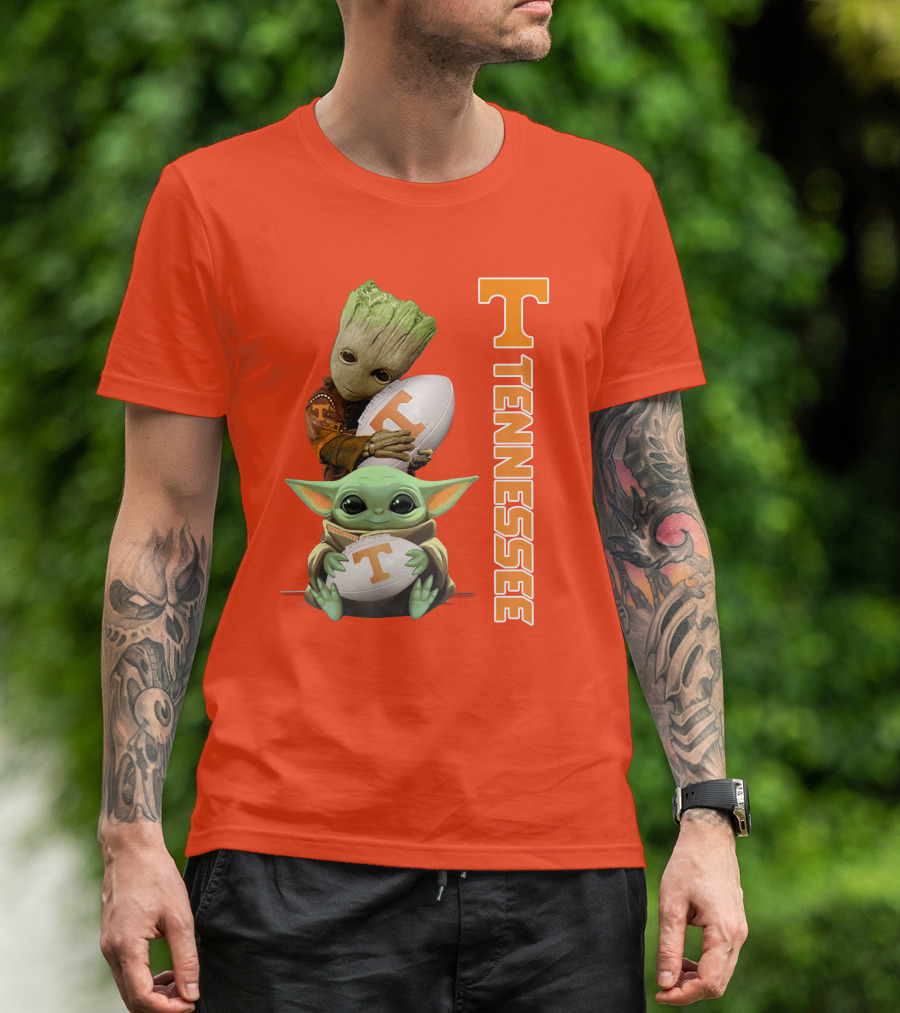 Groot Baby Yoda Tennessee Football T-Shirt