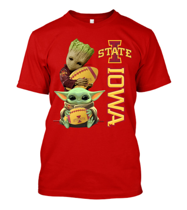 Iowa State Groot And Baby Yoda Football T-Shirt