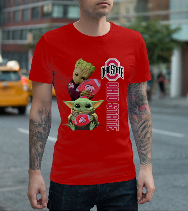 Ohio State Groot Baby Yoda Football T-Shirt