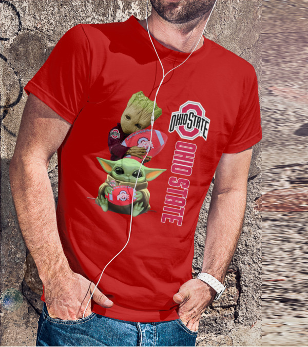 Ohio State Groot Baby Yoda Football T-Shirt