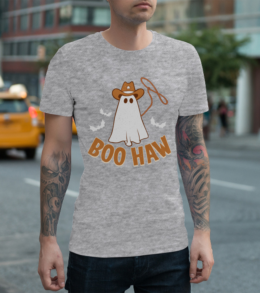 Boo Haw Western Ghost Cowboy Halloween T-Shirt