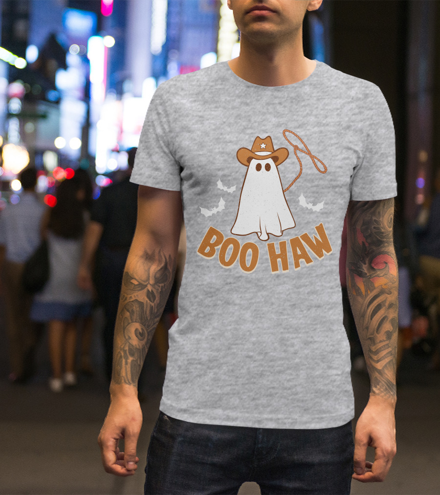 Boo Haw Western Ghost Cowboy Halloween T-Shirt