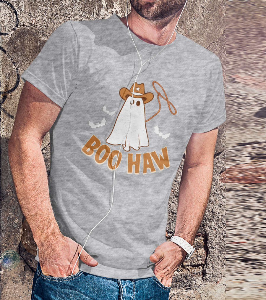 Boo Haw Western Ghost Cowboy Halloween T-Shirt