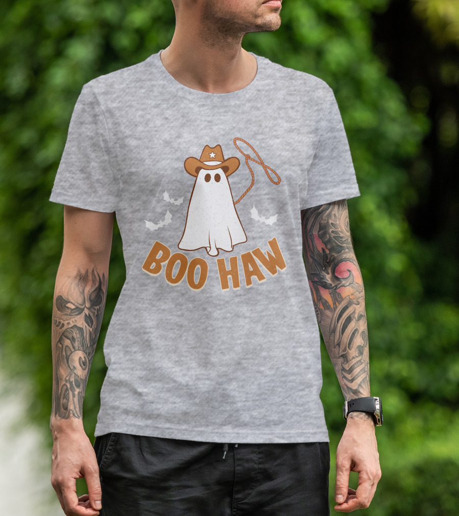 Boo Haw Western Ghost Cowboy Halloween T-Shirt